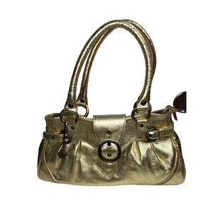 Helen Welsh Vintage NWT Gold Leather Shoulder Bag